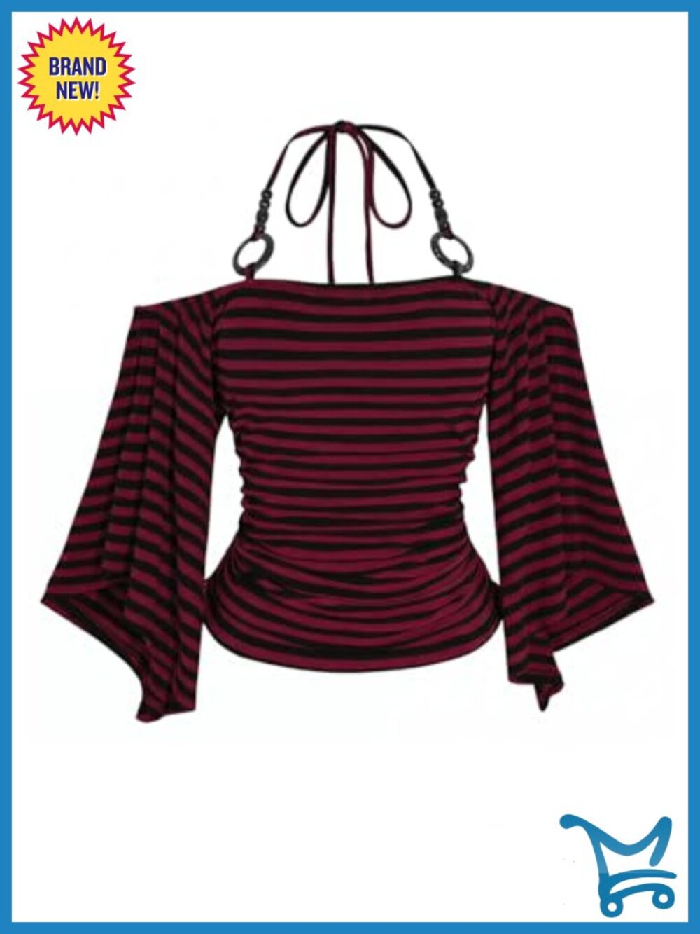 Plus Size Striped Off Shoulder Ruched Half Sleeve T-Shirt